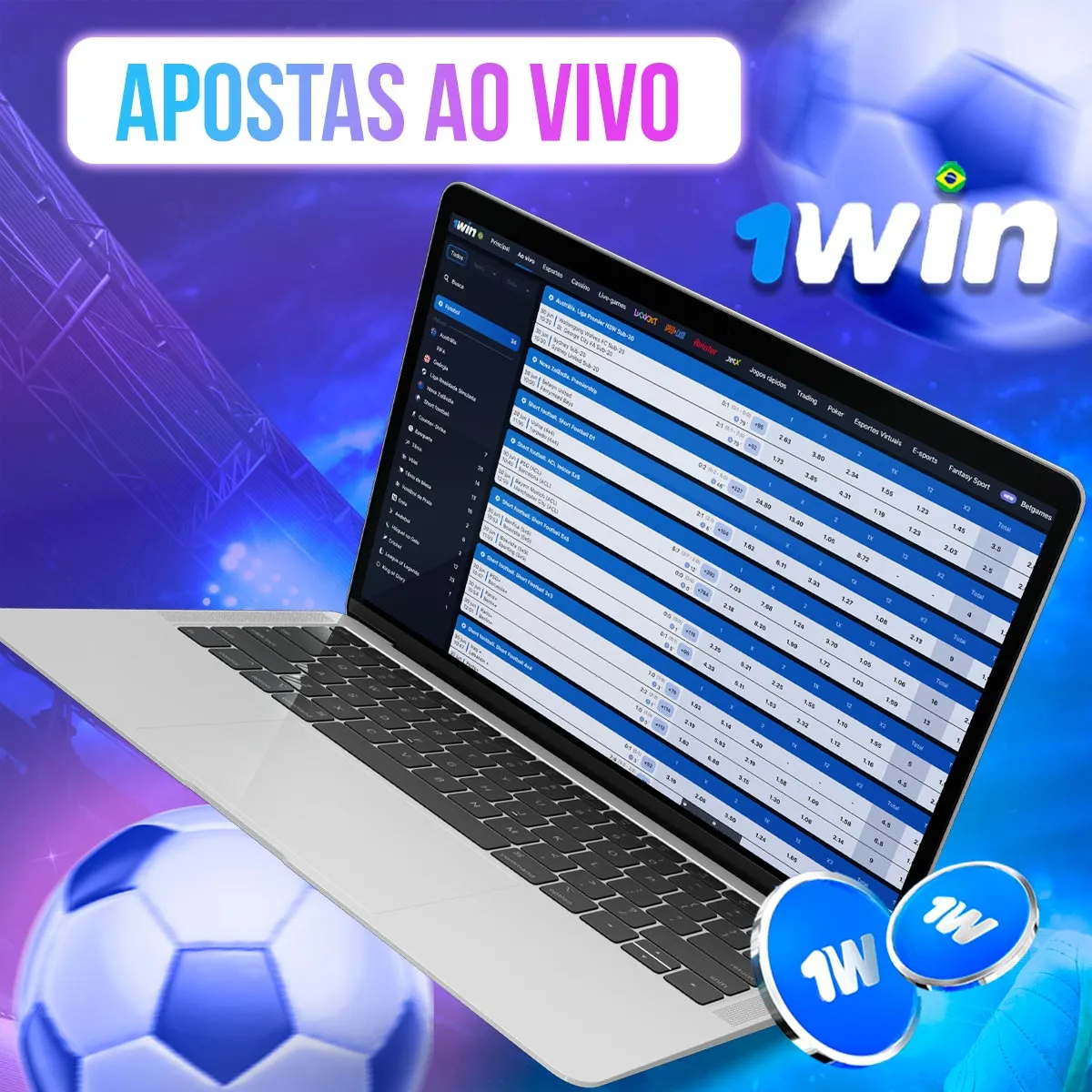Notebook com a lista de apostas ao vivo da 1win Notebook com a lista de apostas ao vivo da 1win